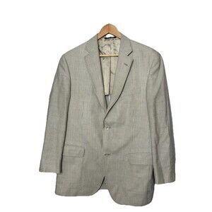 Jack Victor Blazer Mens 40 Reg Brown Wool Silk Linen Sport Coat Classic Preppy